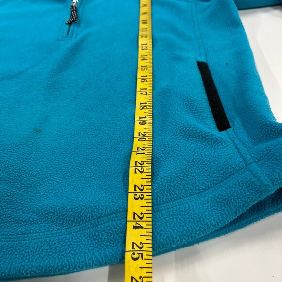 Coldwater Creek Fleece Jacket Women's Small Size 8 1/4 Zip Teal Slip Pockets - Picture 6 of 6